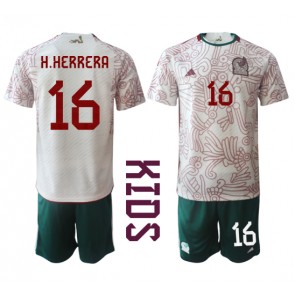 Mexiko Hector Herrera #16 Dětské Venkovní dres komplet MS 2022 Krátký Rukáv (+ trenýrky)
